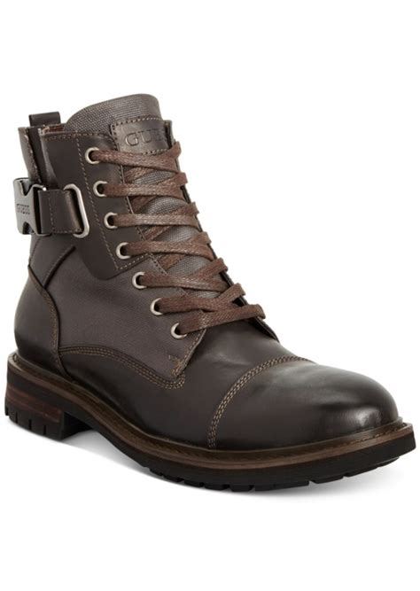 guess boots men burgundy